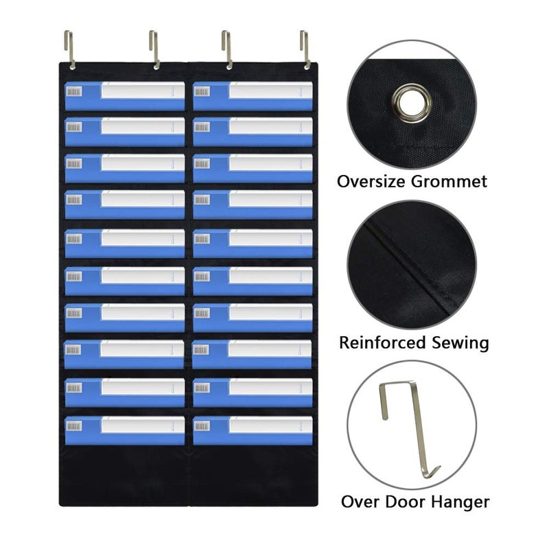 Eamay Hanging File Folder Organizer Wall Mounted - 20 Pockets Wall File Folders, Office Supplies File Document Organizer Holder Pocket Chart for Offices, Classroom or Home Use - Image 5